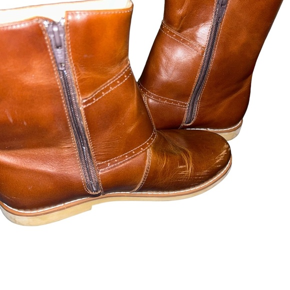 Kid girls Elephantito Double Buckle Leather Tan boots youth size 3 booties - Picture 4 of 8